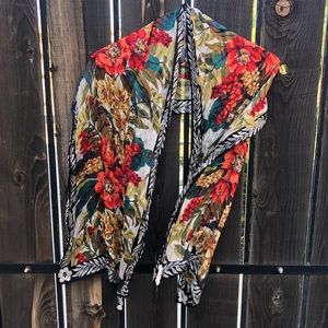 Oblong Floral Silk, Perry Ellis Scarf